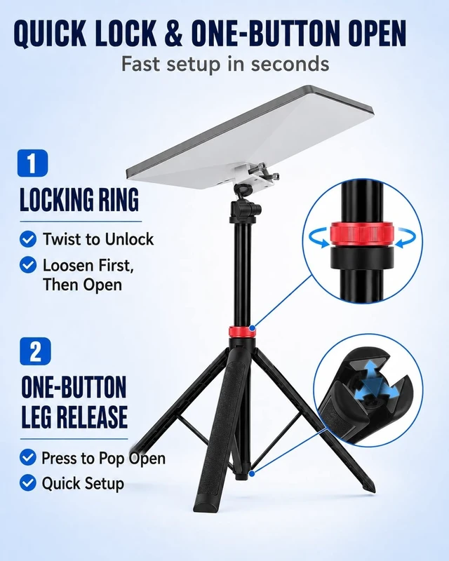 Alt view image 3 of 5 - Starlink Mini Tripod Stand Mount, 360 Rotating Portable for Camping