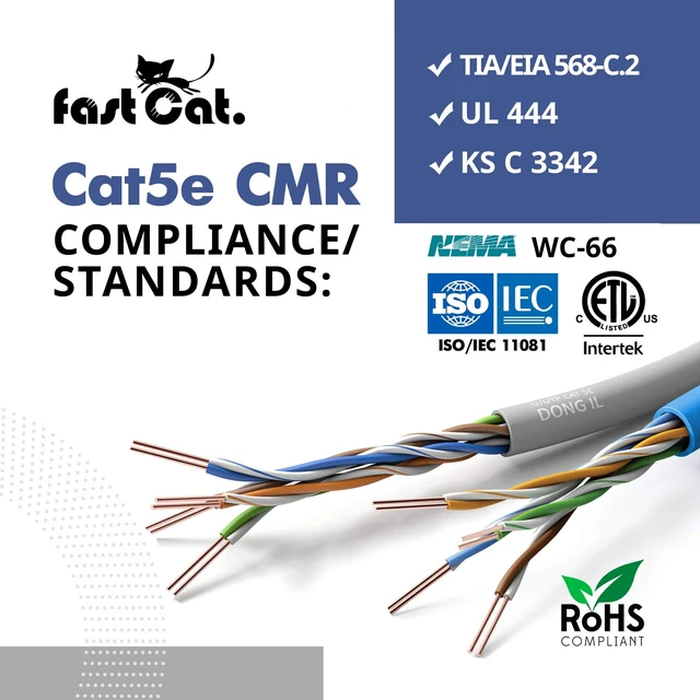 Alt view image 3 of 5 - fast Cat. Cat5e Ethernet Cable 1000ft - 24 AWG, CMR, Insulated Bare Copper Wire Cat 5 ethernet Cable with FastReel - 350MHZ / Gigabit Speed UTP Cable Cat5e - CMR (Orange)