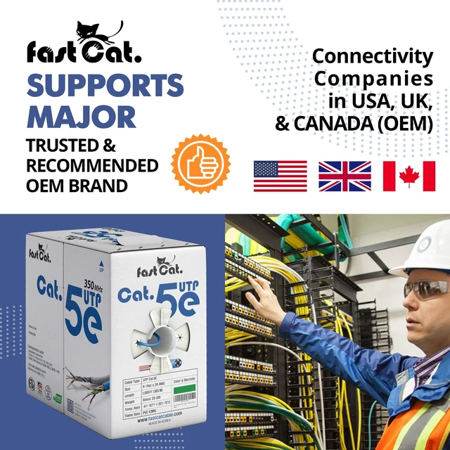 Alt view image 5 of 5 - fast Cat. Cat5e Ethernet Cable 1000ft - 24 AWG, CMR, Insulated Bare Copper Wire Cat 5 ethernet Cable with FastReel - 350MHZ / Gigabit Speed UTP Cable Cat5e - CMR (Orange)