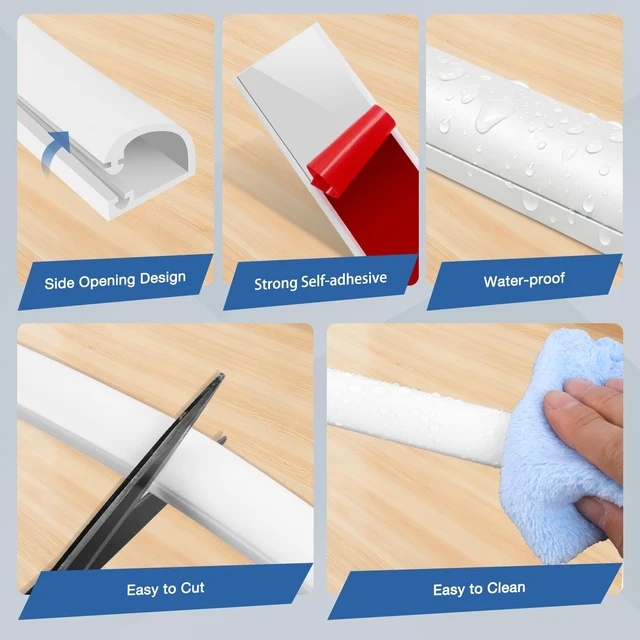 Alt view image 3 of 5 - EYAYEN Silicone Cord Covers for Wires on Wall Cord Hider Self-Adhesive