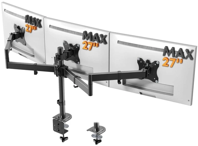 Main image of STANDOPIA Triple Monitor Desk Mount for 13-27 Inch Screens, VESA 75/100