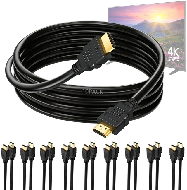 Main image of 6ft 10-Pack HDMI Cable High Speed for TV 18Gbps HDR for True 4K Cords Pack
