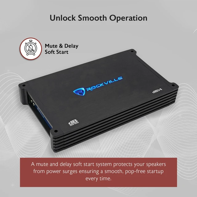 Alt view image 3 of 5 - Rockville dB14 Mono Car Audio Amplifier, 1000W RMS, 4000W Peak, 2 Ohm