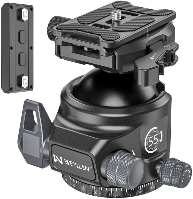 Main image of Low Profile Tripod Ball Head w Lever Release 55mm Camera Ball Head Mount