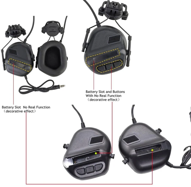 Alt view image 2 of 5 - JFFCESTORE Tactical Headset No Noise Reduction for Z.Tactical Series PTT(Black)