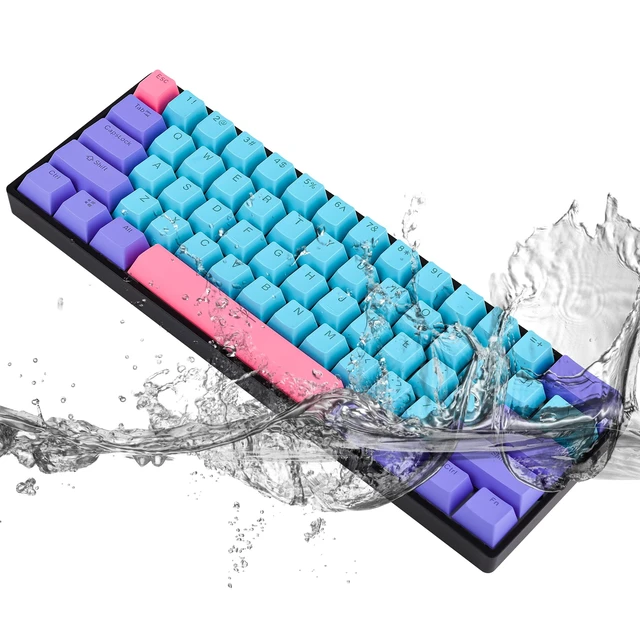 Alt view image 4 of 5 - Ussixchare Wired Gaming Keyboard, 60% RGB Backlit Mechanical Keyboard, with PBT Keycaps NKRO Type-C Cable Hot Swappable for PC Laptop Gamer(Yellow Switch Joker)