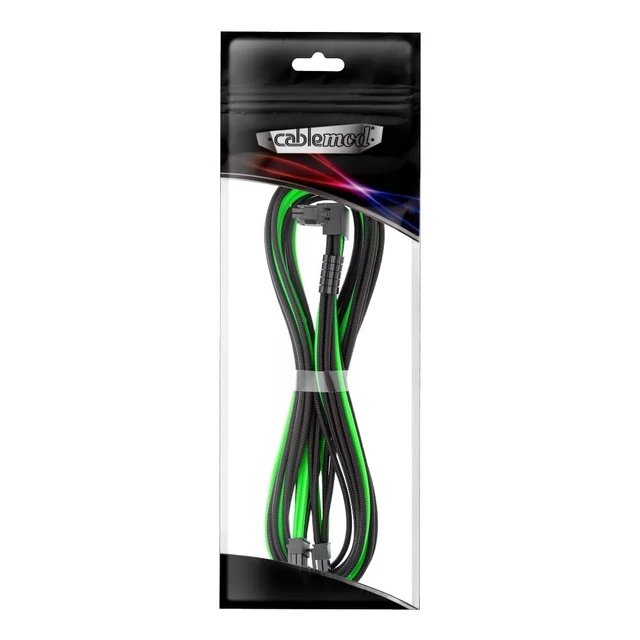 Alt view image 4 of 4 - CableMod Pro ModMesh 12V-2x6 PCIe Cable for Corsair T5 (Blk+LTG, 2x8p,90A)