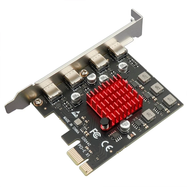 Alt view image 4 of 5 - USB C PCIE Adapter Card,PCI Express to 4-Port Type C Internal Expansion Card with 1 to 4 Hub for Desktop PC No Need Additional Power Supply