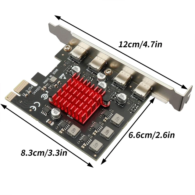 Alt view image 5 of 5 - USB C PCIE Adapter Card,PCI Express to 4-Port Type C Internal Expansion Card with 1 to 4 Hub for Desktop PC No Need Additional Power Supply