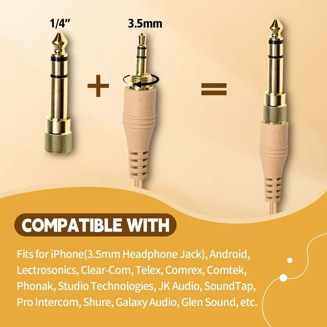 Alt view image 2 of 5 - PZYPYM Skin Color Ifb Earpiece Single Ear Universal Broadcast Headset 3.5mm in-Ear Wired Earbuds Monitor Headphone Acoustic Tv Anchor Broadcasting Ear Piece Kit for Phone Cellphone