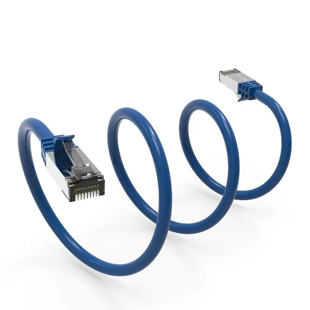 Alt view image 4 of 5 - Beszin [50 Micron Gold Plated 3Ft Cat.8 S/FTP Shielded Ethernet Network Cable Blue 26AWG- 10 Pack