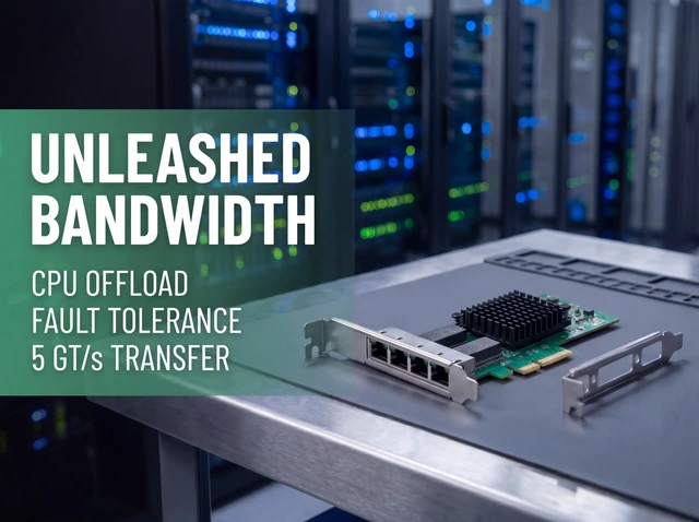 Alt view image 5 of 5 - Quad-Port Gigabit NIC with Intel I350 Chip, 1Gb Network Card Compare to Intel I350-T4 NIC, 4-Port RJ45 Ports, PCI Express 2.1 X4, Ethernet Card with Low Profile for Windows/Windows Server/Linu