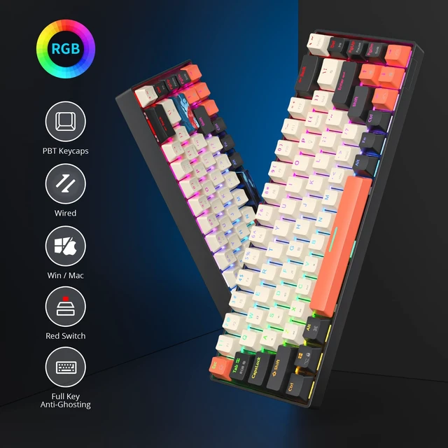Alt view image 2 of 5 - Owpkeenthy 60% Wired Mechanical Keyboard