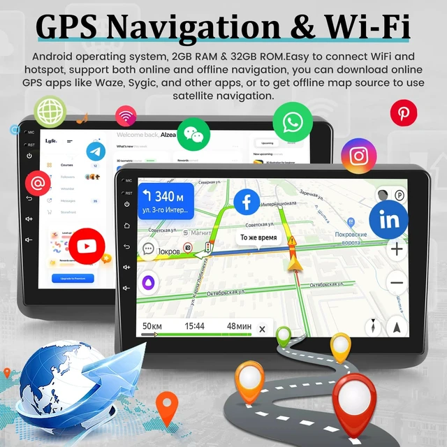 Alt view image 3 of 5 - Android Car Stereo for Jeep Grand Cherokee 2014 2015 2016 2017 with DSP, 9 Inch HD Touchscreen Radio Wireless Apple Carplay & Android Auto GPS WiFi SWC + AHD Backup Camera 2+32G
