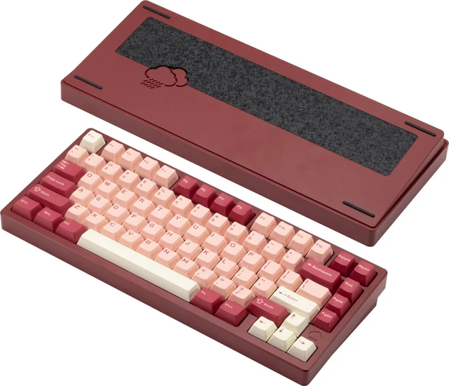 Main image of KIBU WOBKEY Rainy75 75% Tri-Mode Mechanical Keyboard, CNC Aluminum Custom Wireless Keyboard, Hot Swappable, VIA Programmable, Cocoa Switch, RGB Backlit,BT/2.4G/Wired for Mac/Win(Pro Red Velvet)