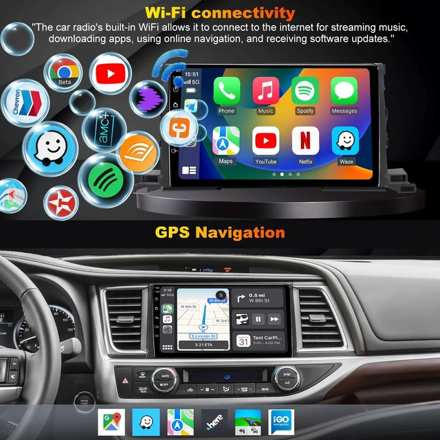 Alt view image 4 of 5 - 4Core 64GB 5GWiFi Upgrade Car Radio Stereo for Toyota Highlander 2014-2019