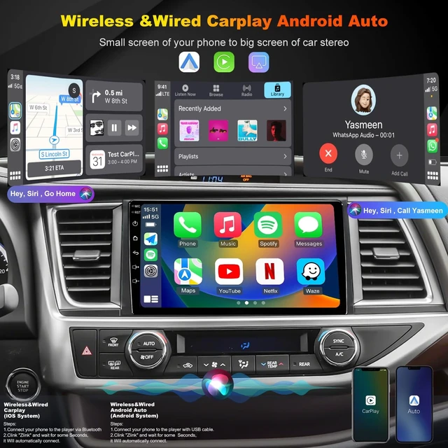 Alt view image 3 of 5 - 4Core 64GB 5GWiFi Upgrade Car Radio Stereo for Toyota Highlander 2014-2019