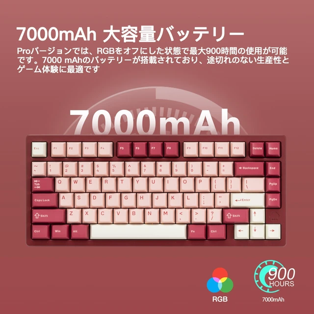 Alt view image 3 of 5 - KIBU WOBKEY Rainy75 75% Tri-Mode Mechanical Keyboard, CNC Aluminum Custom Wireless Keyboard, Hot Swappable, VIA Programmable, Cocoa Switch, RGB Backlit,BT/2.4G/Wired for Mac/Win(Pro Red Velvet)