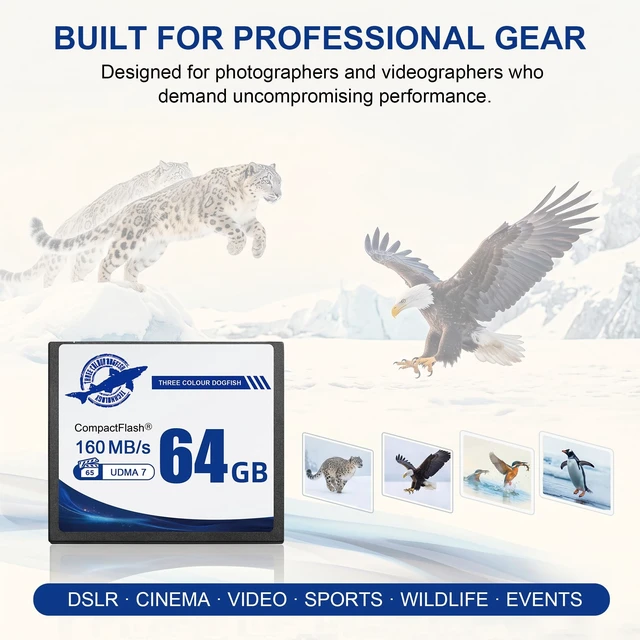 Alt view image 4 of 5 - Dogfish Compact Flash Memory Card 64GB, UDMA 7 Speed Up to 160MB/s