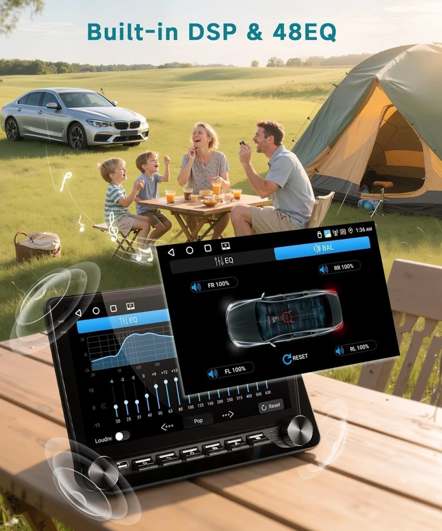 Alt view image 4 of 5 - 4 Core 4G+64G Car Stereo Radio for Honda Fit 2008-2013 with DSP Wireless Carplay Android Auto Knob Keybutton, 10" 1280P IPS Touch Screen Car Radio Bluetooth 5.0 GPS 5G WiFi FM/RDS SWC Backup Ca