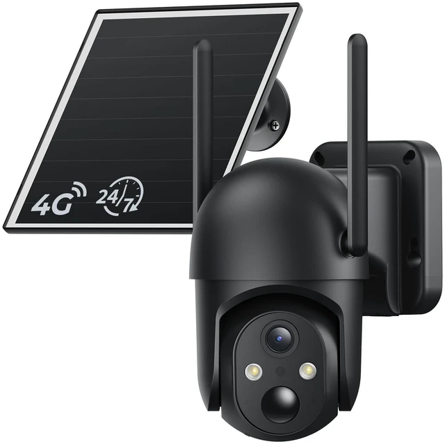 Main image of ELYSOO 4G LTE Cellular Security Cameras, 24/7 Recording, Solar Powered Outdoor Cam No WiFi Needed for Farm&Ranch, 2K Night Vision, Built in eSIM Card(Support Verizon/AT&T/T-Mobile) - Black
