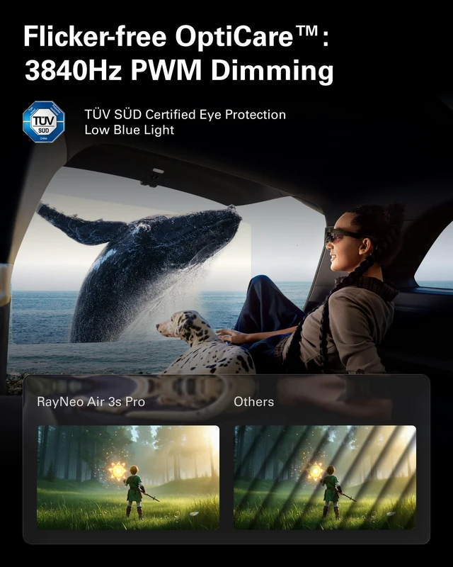 Alt view image 4 of 5 - RayNeo Air 3s Pro AR/XR Glasses 201" 1200 Nits 120Hz HueView 2.0 Display
