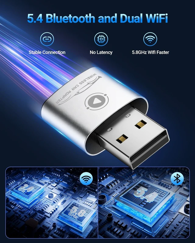 Alt view image 3 of 5 - Wireless CarPlay Adapter for iPhone Mini Design(White)