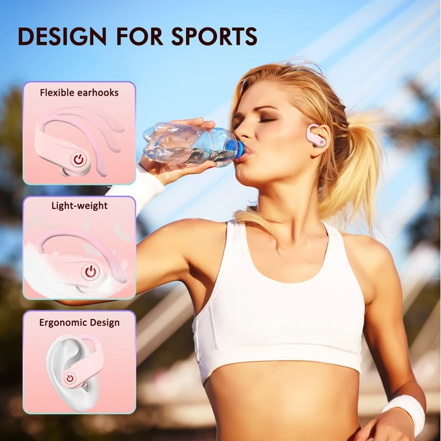 Alt view image 3 of 5 - VNMN Wireless Earbuds Bluetooth 6.1 Sport Headphones with Earhooks and Mic