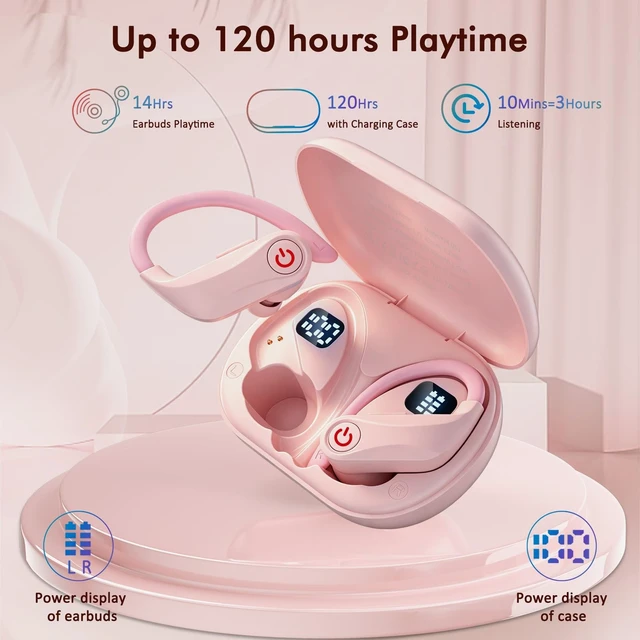 Alt view image 2 of 5 - VNMN Wireless Earbuds Bluetooth 6.1 Sport Headphones with Earhooks and Mic