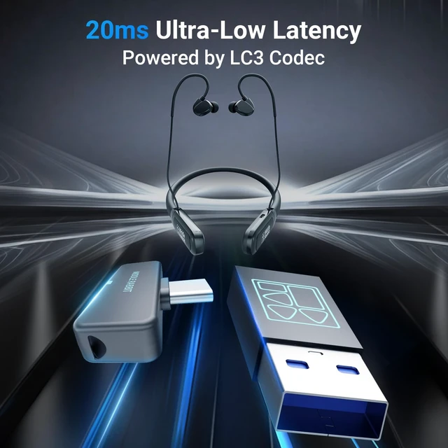 Alt view image 2 of 5 - Middle Rabbit Rampage 2 Wireless Gaming Earbuds for PS5 PC, 2.4GHz Dongle
