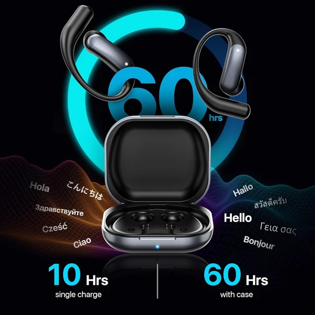 Alt view image 2 of 5 - AI Translation Earbuds Real Time144 Language & Accents Translator OWS EarbudsTranslation Device for Travel Business LearningAudifonos Traductores Ingles Espanol (Black)