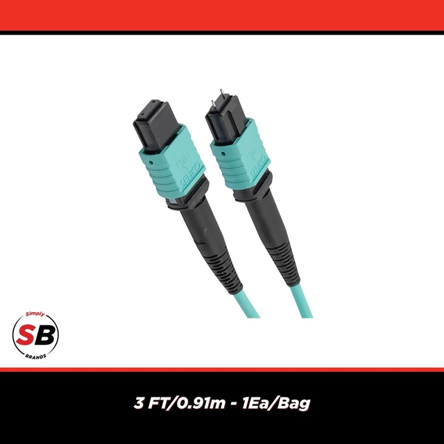 Alt view image 3 of 5 - Simply45 SCP Male to Female EasyFiber Patch Cable, 6ft/1.8m, Aqua