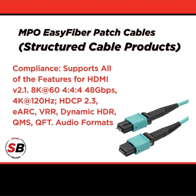 Alt view image 4 of 5 - Simply45 SCP Male to Female EasyFiber Patch Cable, 6ft/1.8m, Aqua