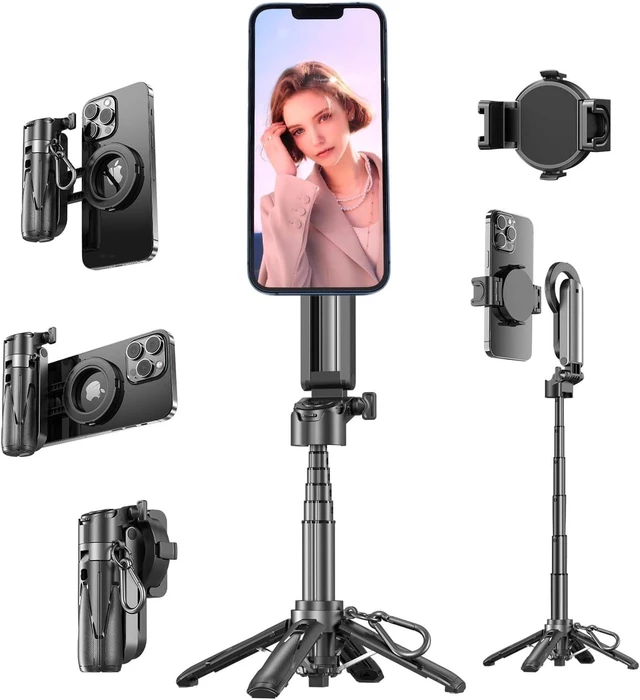 Main image of Magnetic Mini Selfie Stick Tripod Compatible with MagSafe for iPhone