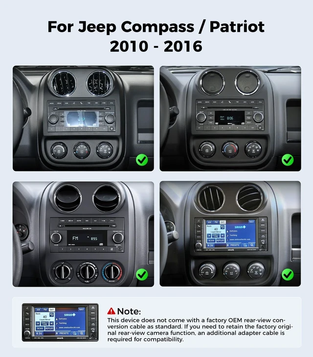Alt view image 2 of 5 - 11.5'' Car Radio Stereo for Jeep Compass Patriot 2010-2016