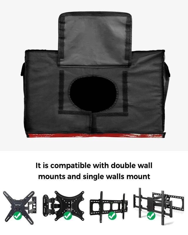 Alt view image 4 of 5 - T&H XHome Outdoor TV Cover - Puerto Rico Flag Patriot Vintage Wooden Board Text Waterproof and Weatherproof 36"-39" LCD Movable Shield TV Display Screen Protector Outside Television Covers