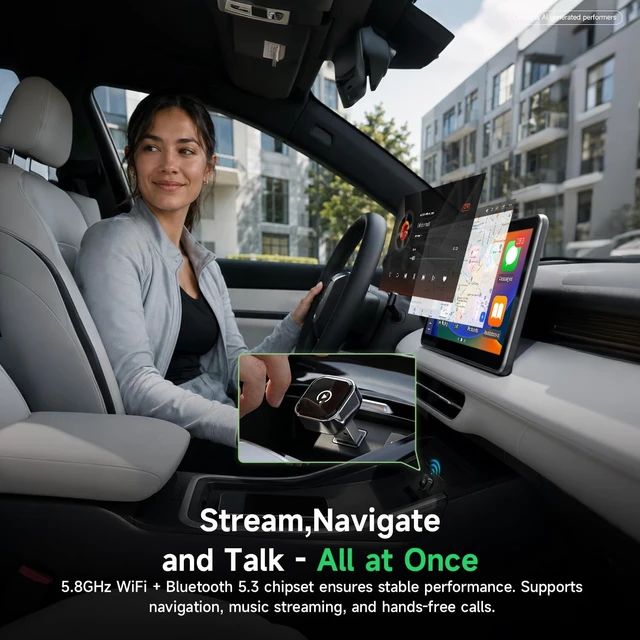 Alt view image 4 of 5 - Wireless CarPlay Adapter for iPhone,Auto Connect Phone to Car,No Delay