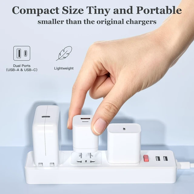 Alt view image 3 of 5 - 33W USB C Charger for iPhone 17 Fast Charging 2Pack Nylon Braided Cable 6FT