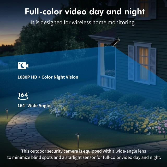 Alt view image 4 of 5 - XMSLSPKJ Solar Security Camera Outdoor Wireless WiFi, No Subscription,Built in SD,AI Detect and Hi-Perf Battery, Reliable Below -10C for Outdoor Surveillance. Solar Powered Home Security Camera