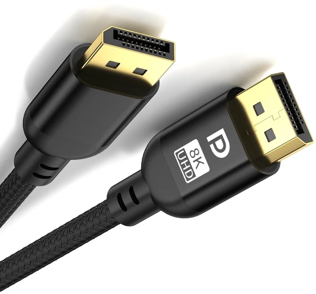 Main image of Diyanisly 8K DisplayPort Cable, 32Gbps High-Speed, Braided, Supports 8K@60Hz 4K@120Hz, Dynamic HDR, DSC, Durable & Flexible, for Esports Display/Graphics Card/Projector (35 feet)