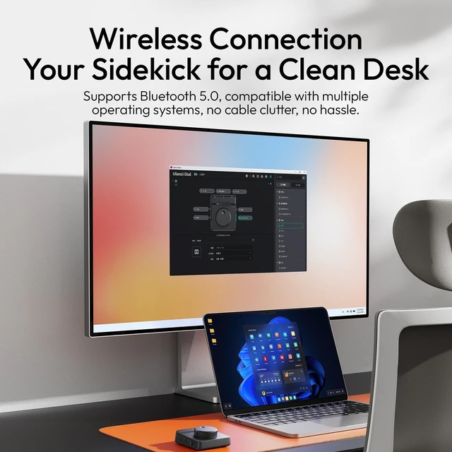 Alt view image 4 of 5 - ULANZI D100H Wireless Video Editing Keyboard with Dial Knob