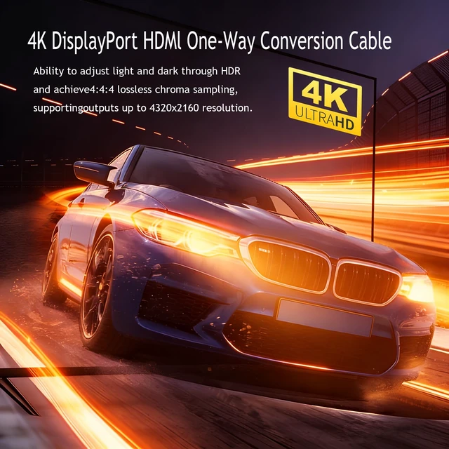 Alt view image 3 of 5 - LNOSANLO 4K DisplayPort to HDMI Cable 5-Pack, 6 FT DP to HDMI Cable Adapter