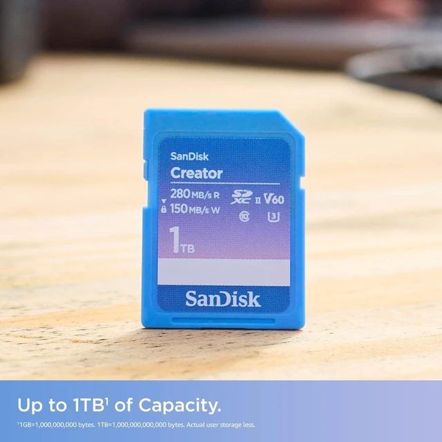 Alt view image 2 of 5 - SANDISK 512GB Creator SD UHS-II Card, Read speeds up to 280MB/s, for DSLR and Mirrorless Cameras, 4K UHD, 6K Video, V60, 1 Month of Adobe Creative Cloud Included - SDSDXEP-512G-GNCIS