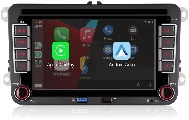 Main image of Double din Car Stereo Compatible with Wireless Carplay Android Auto with Bluetooth/FM/AM Radio/USB/High Power Car Radio for VW Golf 5 6 Passat Jetta Caddy EOS T5 Tiguan Touran CC Polo