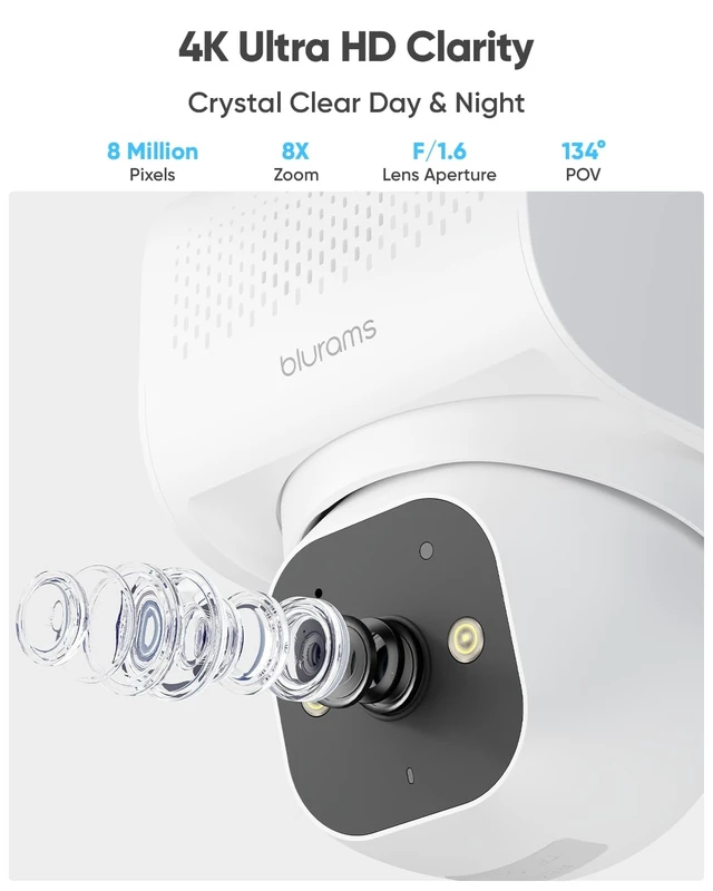Alt view image 2 of 5 - blurams 4K Ultra Security Cameras Wireless Outdoor, 2Pack