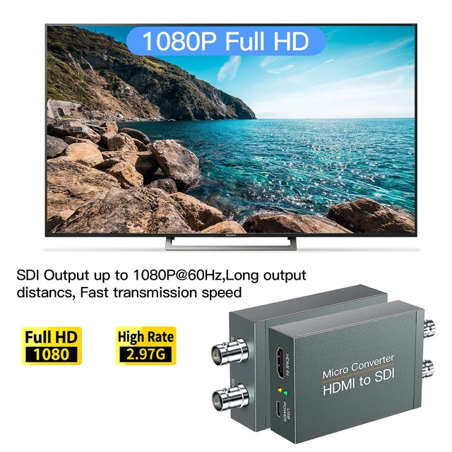 Alt view image 2 of 5 - HDMI to SDI, HDMI to 3G-SDI/HD-SDI Converter, Audio Embedder 2 Way SDI Converter Dual SDI Output Adapter Support 1080P for Camera Home Theater