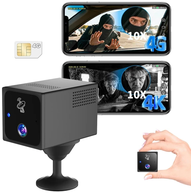 Main image of 4G LTE Spy Camera No WiFi with SIM Card, 4K Mini Hidden Camera for Car