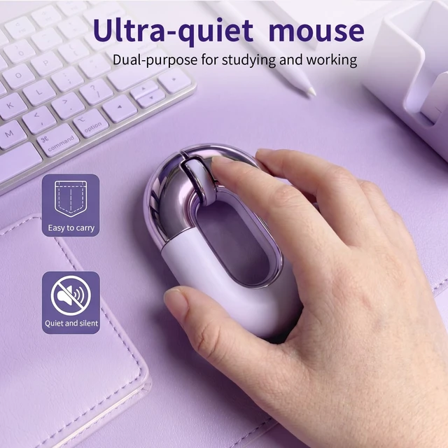 Alt view image 3 of 5 - FOPATO Bluetooth Mouse for Laptop Donut Purple Wireless Mouse, Rechargeable