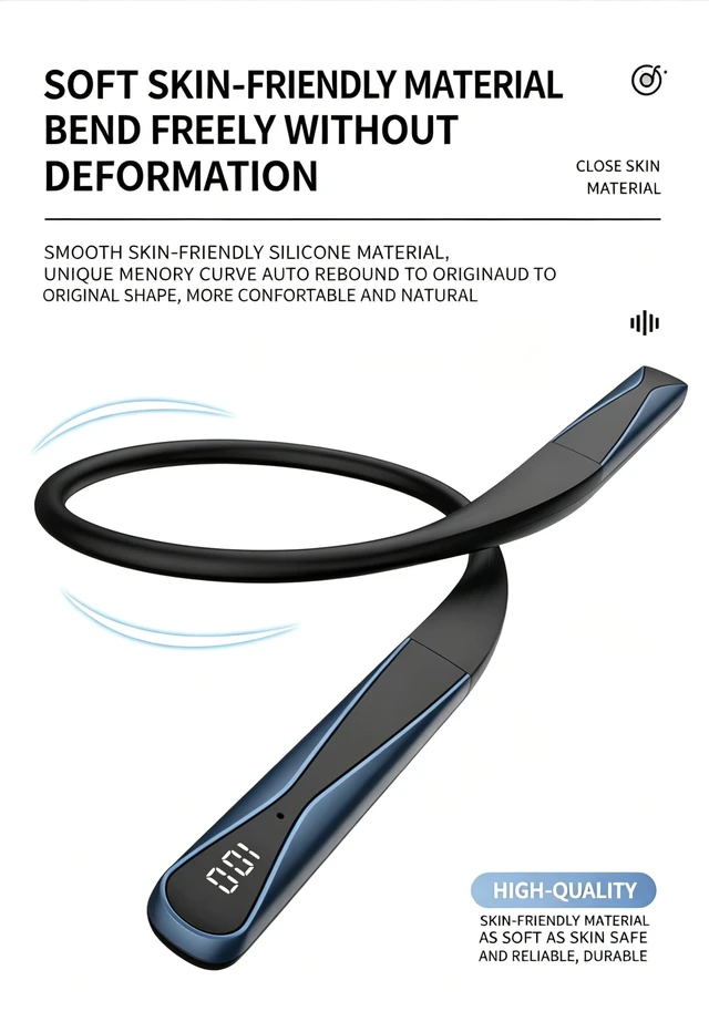 Alt view image 4 of 5 - MOCANIO Neckband Bluetooth Headphones, ENC Noise Cancelling Wireless Earbuds with Bluetooth 6.0, 35H Playtime LED Battery Display, Magnetic in-Ear Earphones for Sports Gaming Workout