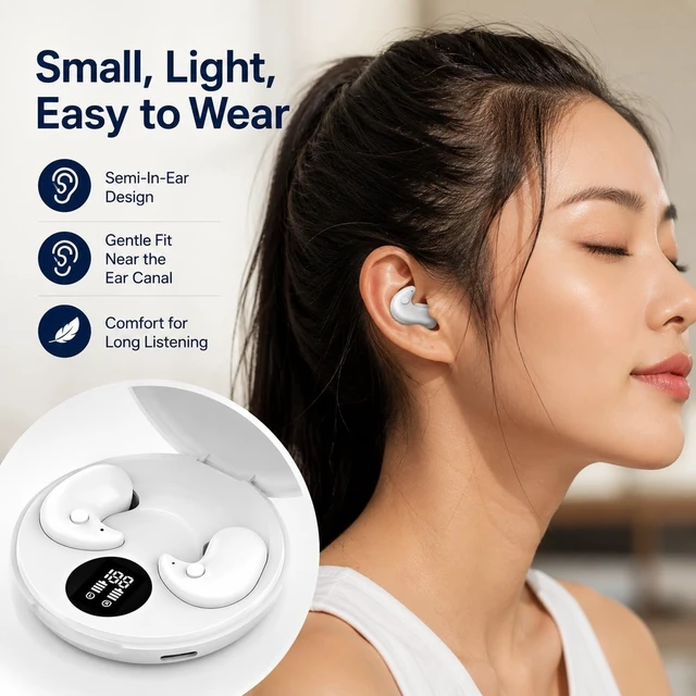 Alt view image 4 of 5 - BEVCEFCC Wireless Sleep Earbuds, Ultra-Light in-Ear Invisible Earphone